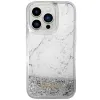 GUESS tok IPHONE 14 Pro GUHCP14LLCSGSGH (Liquid Glitter Marble) fehér - 4. kép