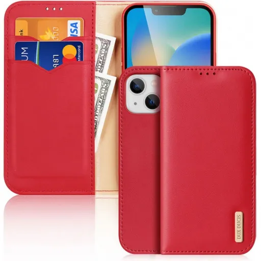 DUX DUCIS wallet tok HIVO iPhone 15-hez, piros DUX DUCIS wallet tok HIVO iPhone 15-hez, piros