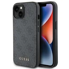 GUESS tok IPHONE 15-höz GUHCP15SG4GFGR (4G Metal Logo) szürke