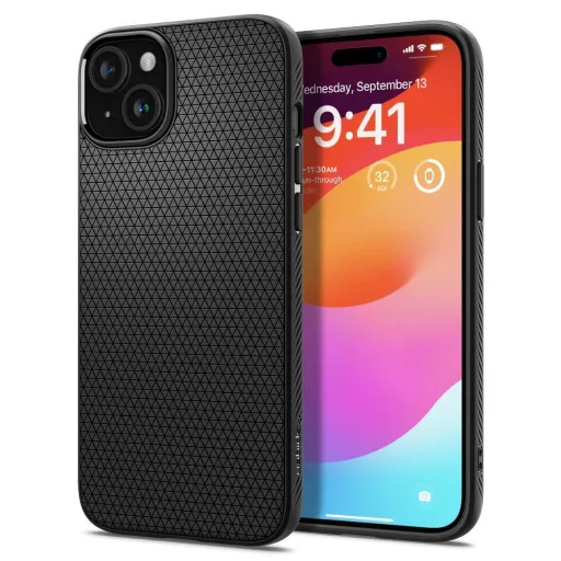 SPIGEN Liquid Air tok iPhone 15 Plus matt fekete