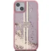 GUESS tok iPhone 15-höz GUHCP15SLFCSEGP (Liquid Glitter Gold Stripes) rózsaszín tok - 1. kép