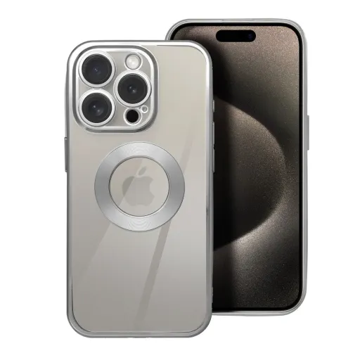 GLAM tok iPhone 14 Pro-hoz ezüst GLAM tok iPhone 14 Pro-hoz ezüst