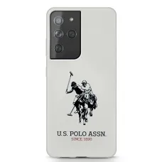 US Polo USHCS21LSLHRWH S21 Ultra G998 fehér/white Silicone Logo tok