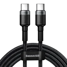 Baseus Cafule Nylon harisnyázott USB-Type C/USB-Type C kábel PD2.0 100W 20V 5A 2 m fekete