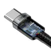 Baseus Cafule Nylon harisnyázott USB-Type C/USB-Type C kábel PD2.0 100W 20V 5A 2 m fekete - 3. kép