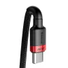 Baseus Cafule Nylon harisnyázott USB-Type C/USB-Type C kábel PD2.0 100W 20V 5A 2 m fekete/piros - 4. kép
