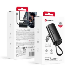 FORCELL F-ENERGY Power Plug F5K3 powerbank 5 000mAh Type C PD 20W fekete