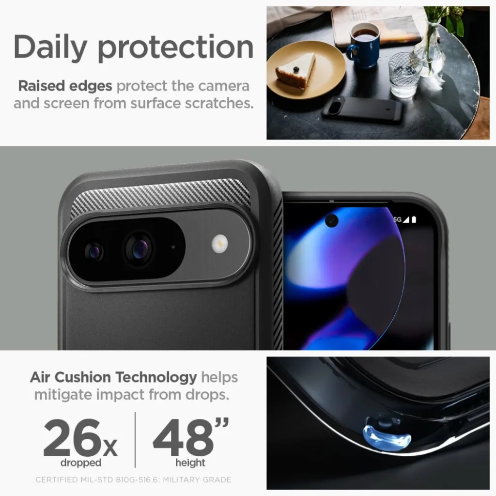 Google Pixel 9 / 9 Pro Matte Black Spigen Rugged Armor Tok - 13