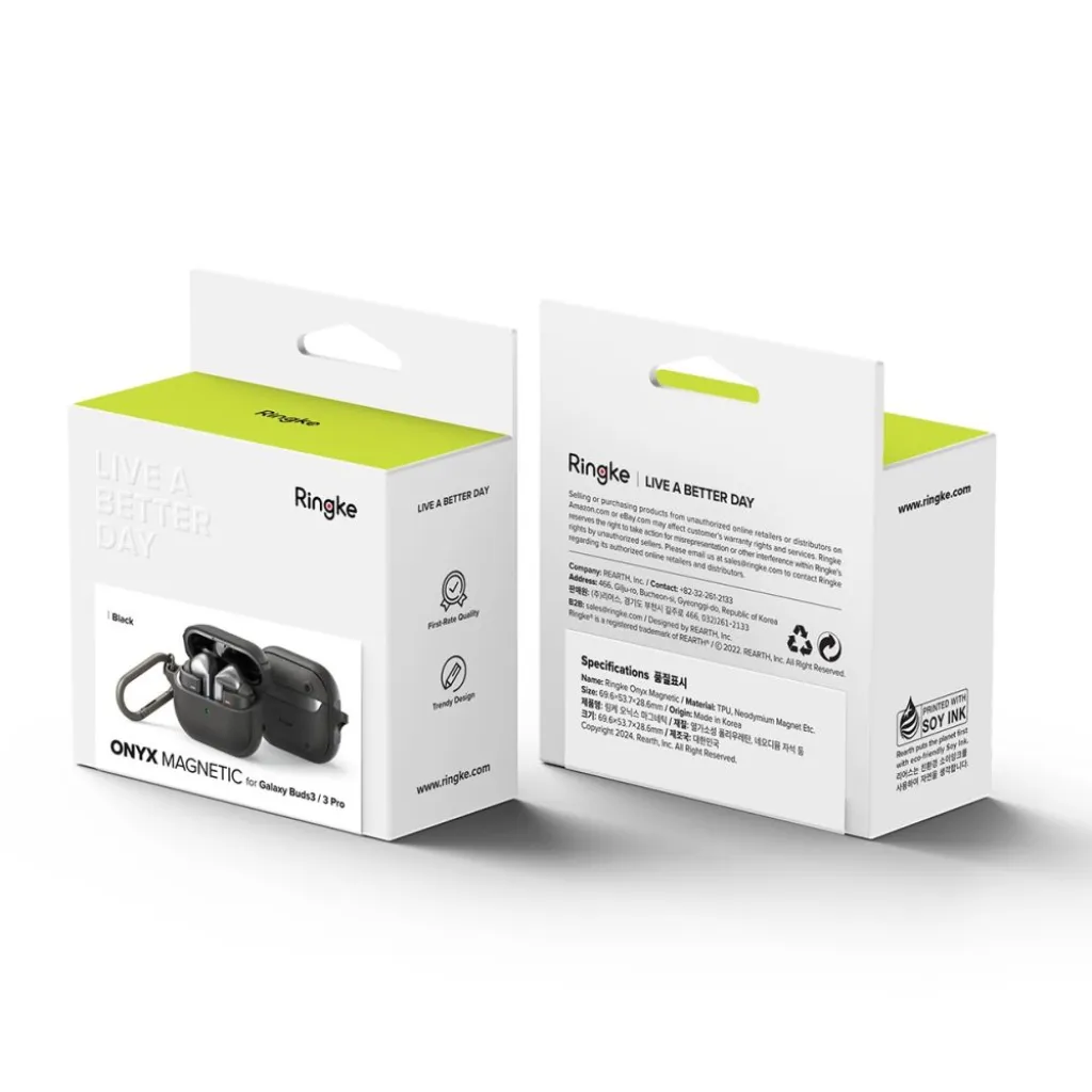 Ringke Onyx Magnetic Magsafe Samsung Galaxy Buds 3 / 3 FE / 3 Pro Fekete Tok - 8