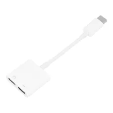 AUX 2 az 1-ben adapter Type C (apa) - Type C (anya) / Type C (anya) BOX fehér [DAC]