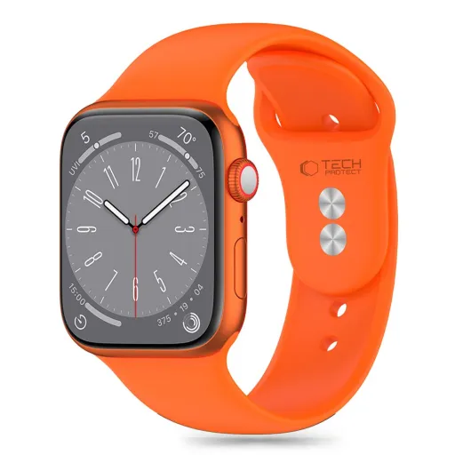 TECH-PROTECT SILICONE APPLE WATCH 4 / 5 / 6 / 7 / 8 / 9 / SE (38 / 40 / 41 MM) fényes narancssárga  szíj