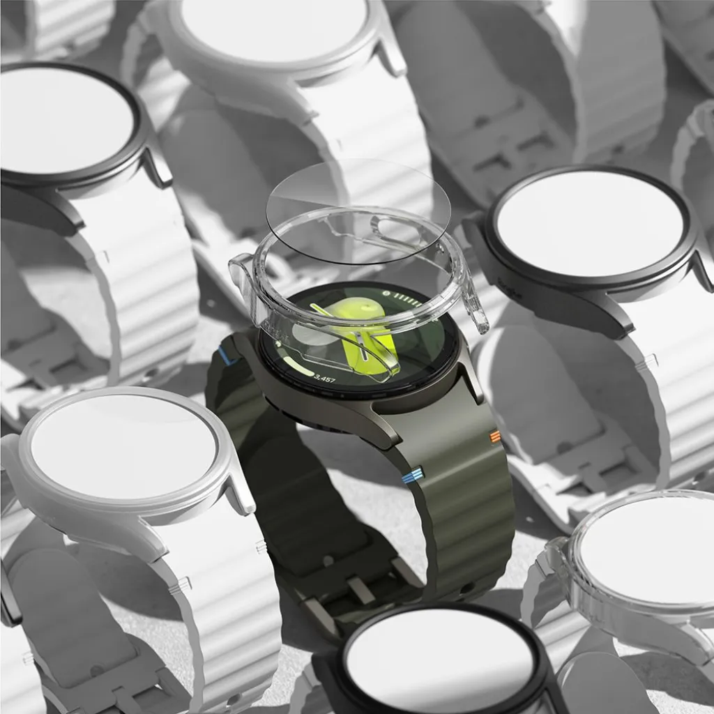 RINGKE SLIM & TEMPERED GLASS GALAXY WATCH 7 (40 MM) CLEAR tok és üvegfólia - 9