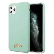 Guess GUHCN58LSLMGG iPhone 11 Pro zöld tok Silicone Vintage Gold Logo