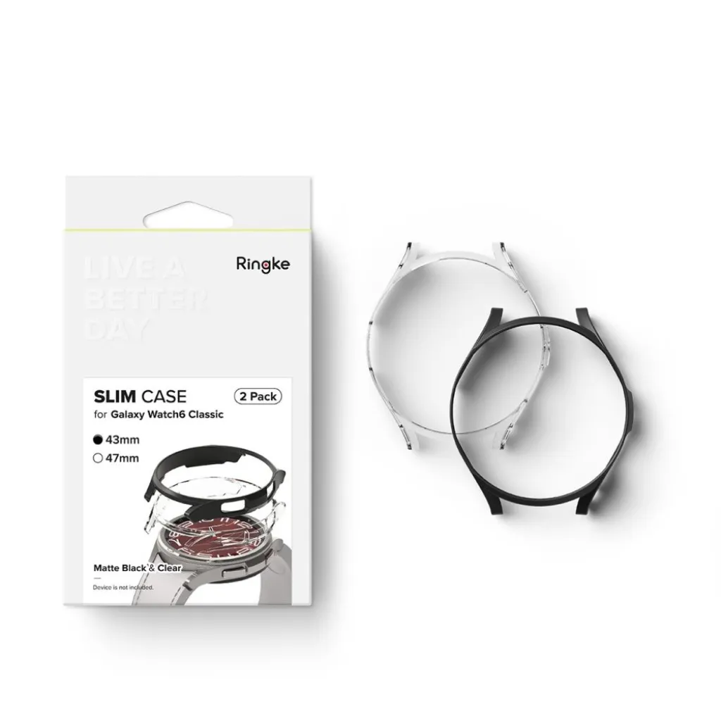 Ringke Slim 2-pack Galaxy Watch 6 Classic (43 Mm) átlátszó & Fekete Tok - 11