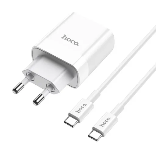 HOCO C80A hálózati töltő PD20W/QC3.0 + Type-C kábel fehér