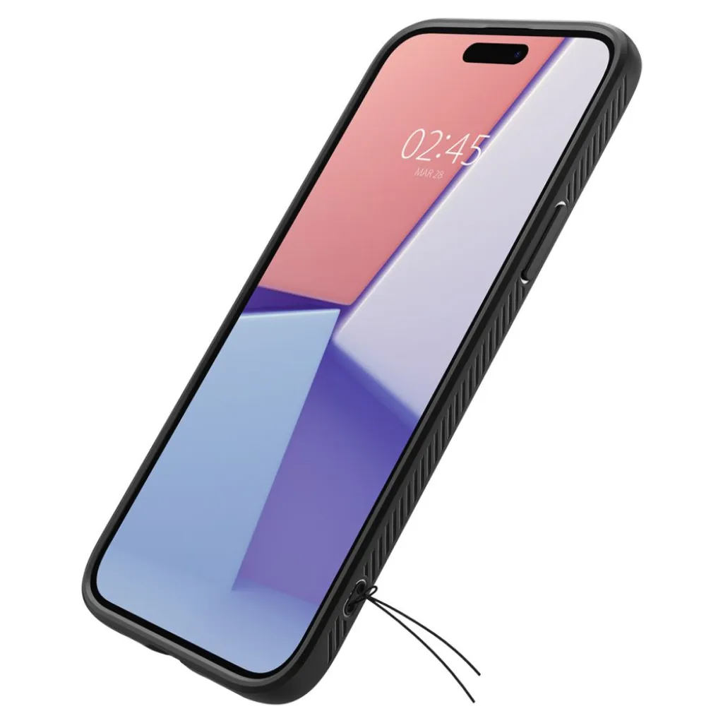  iPhone 15 Matt Fekete Spigen Liquid Air Tok - 10