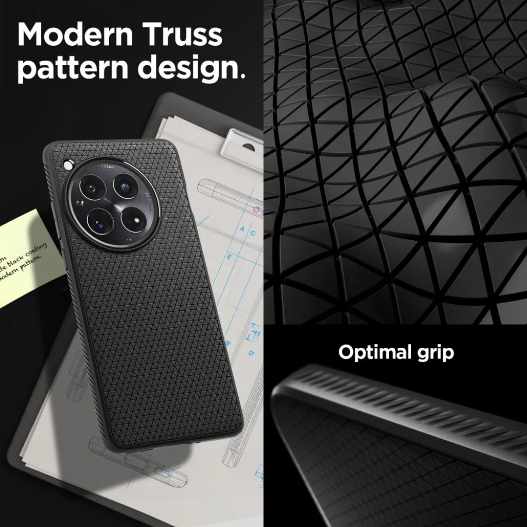  OnePlus 12 Matt Fekete Spigen Liquid Air Tok - 12