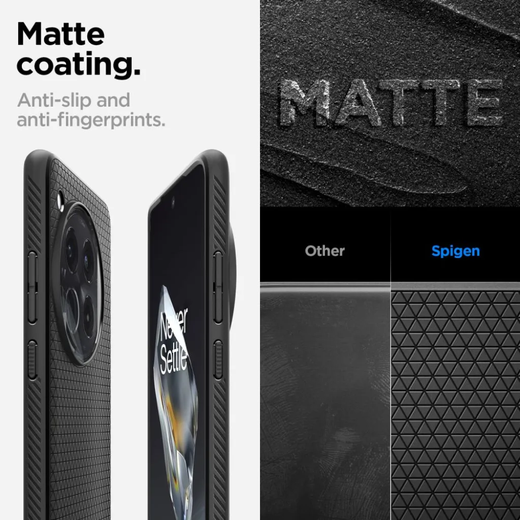  OnePlus 12 Matt Fekete Spigen Liquid Air Tok - 13