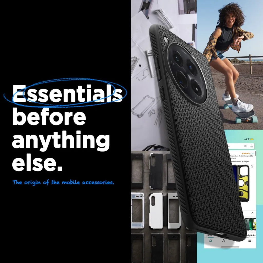  OnePlus 12 Matt Fekete Spigen Liquid Air Tok - 15