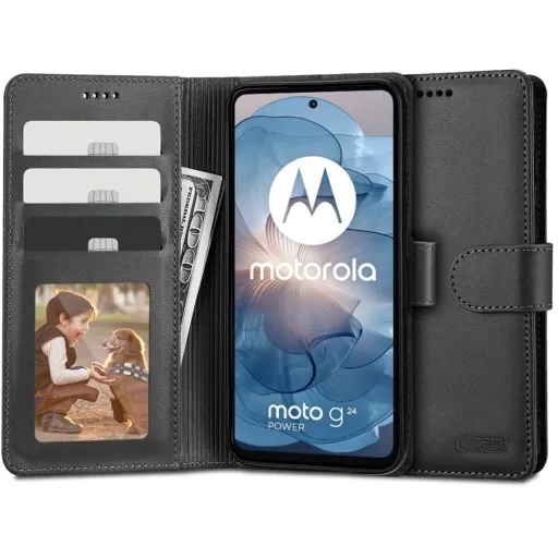 TECH-PROTECT TÁRCA MOTOROLA MOTO G24 / G24 POWER / G04 / E14 FEKETE tok