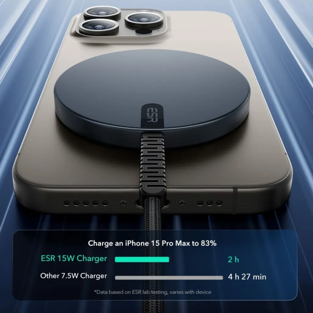 Esr Halolock Qi2 Mini Magnetikus Magsafe Vezeték Nélküli Töltő 15w Fekete - 9
