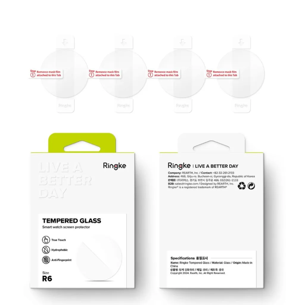 Ringke Edzett üvegfólia 4-es Csomag Galaxy Watch 4 / 5 / 6 / 7 (44 Mm) áttetsző üvegfólia - 9