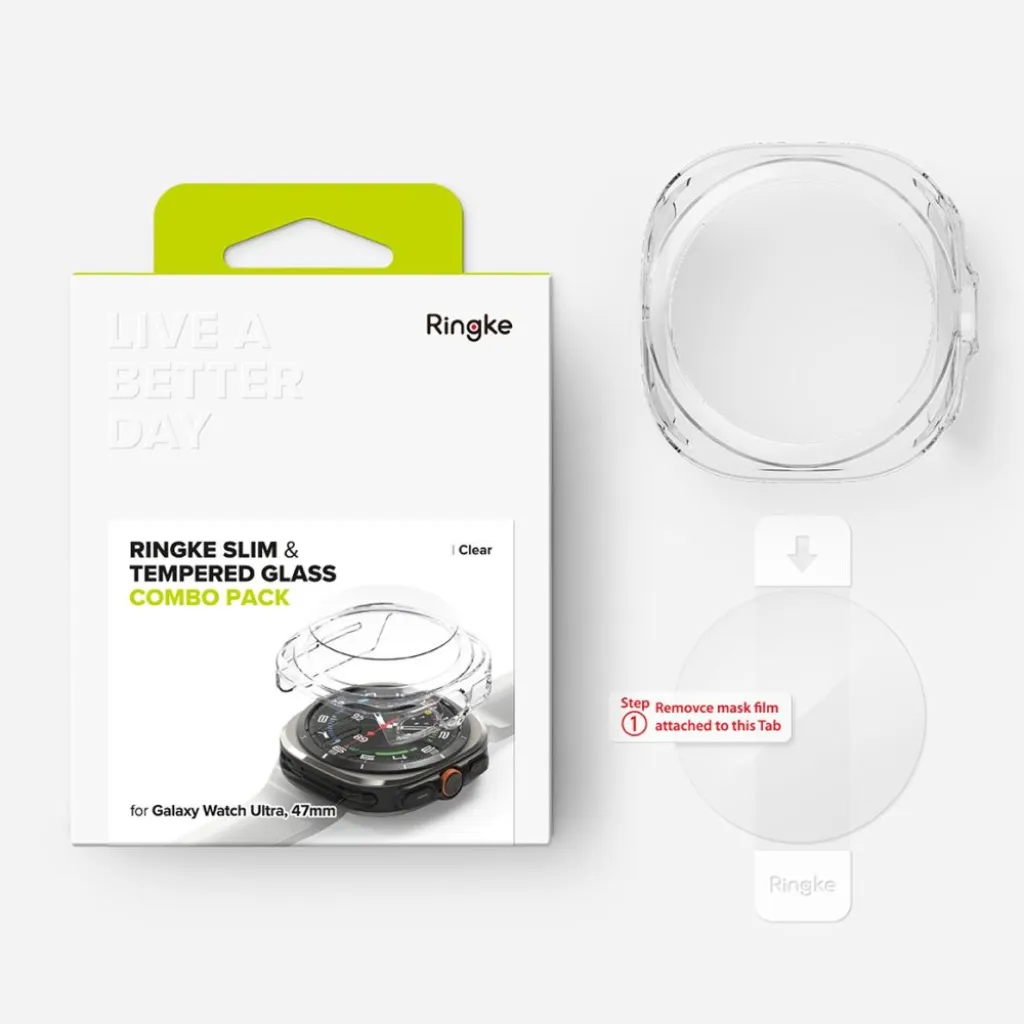RINGKE SLIM & TEMPERED GLASS GALAXY WATCH ULTRA (47 MM) CLEAR tok + üvegfólia - 9