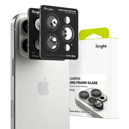 Ringke camera frame protector 2-pack iPhone 16 Pro / 16 Pro Max fekete üvegfólia