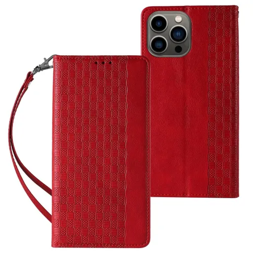 Magnet Strap Case tok iPhone 12 Pro Pouch Wallet + Mini Lanyard Pendant Piros Magnet Strap Case tok iPhone 12 Pro Pouch Wallet + Mini Lanyard Pendant Piros