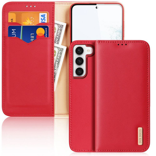 DUX DUCIS wallet case HIVO Samsung S24 Plus piros tok