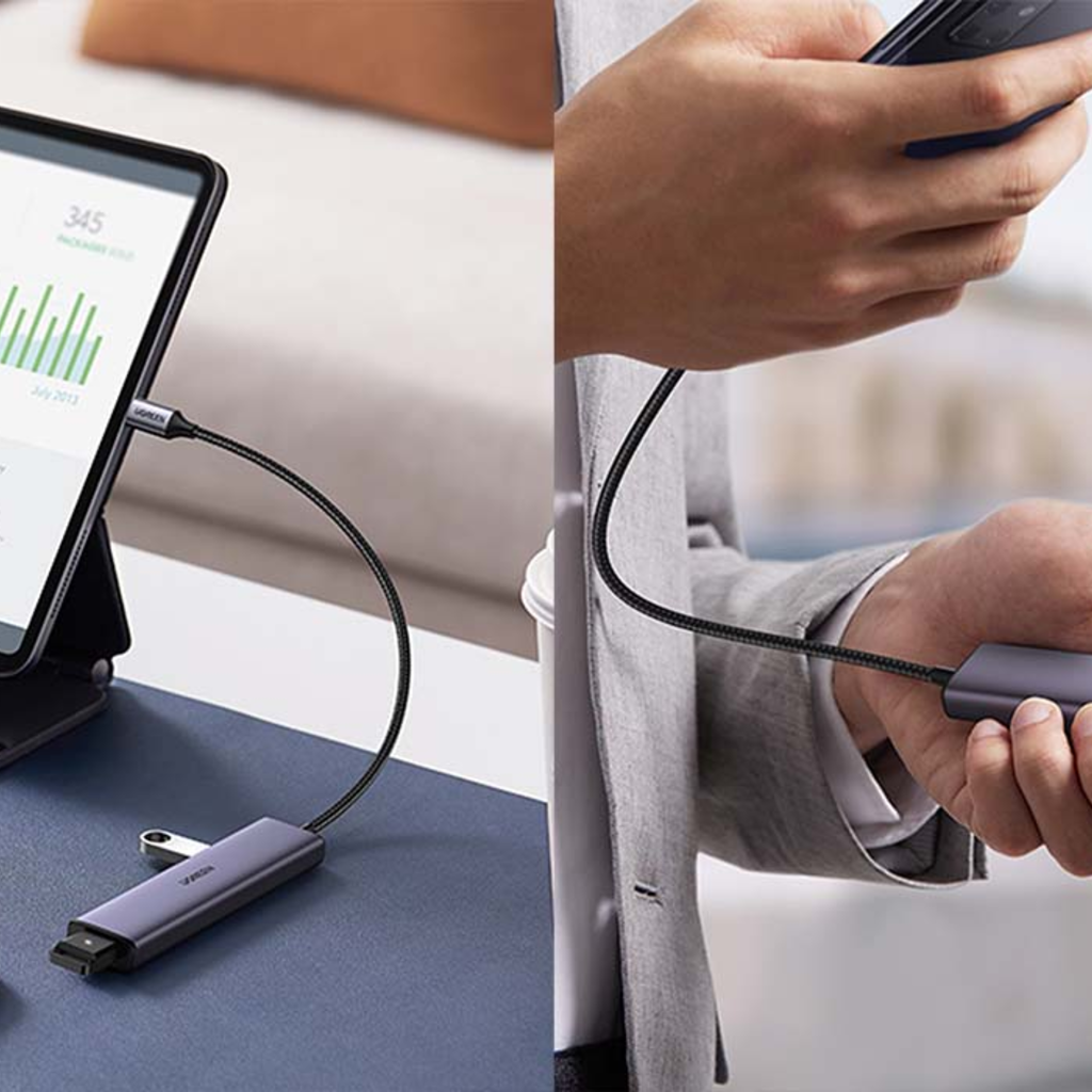 UGREEN 5 az 1-ben adapter, USB 4x USB 3.0 (szürke) - 7