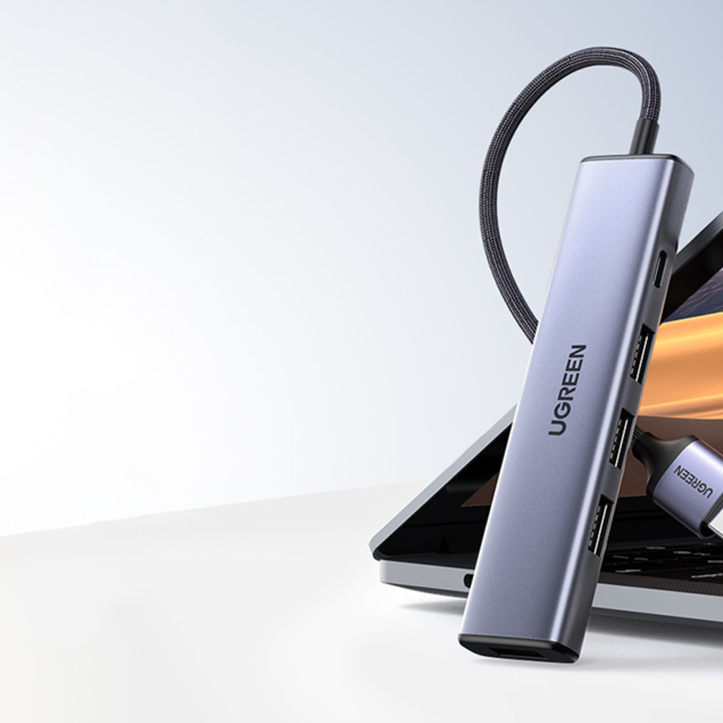 UGREEN 5 az 1-ben adapter, USB 4x USB 3.0 (szürke) - 8