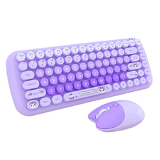MOFII Candy New 2.4G Vezeték nélküli Billentyűzet + Egér Szett (Lila)
