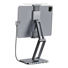 Dokkoló állomás állvánnyal Tablethez/iPadhez, INVZI, MH03, MagHub, 3x USB-C, 2x USB-A