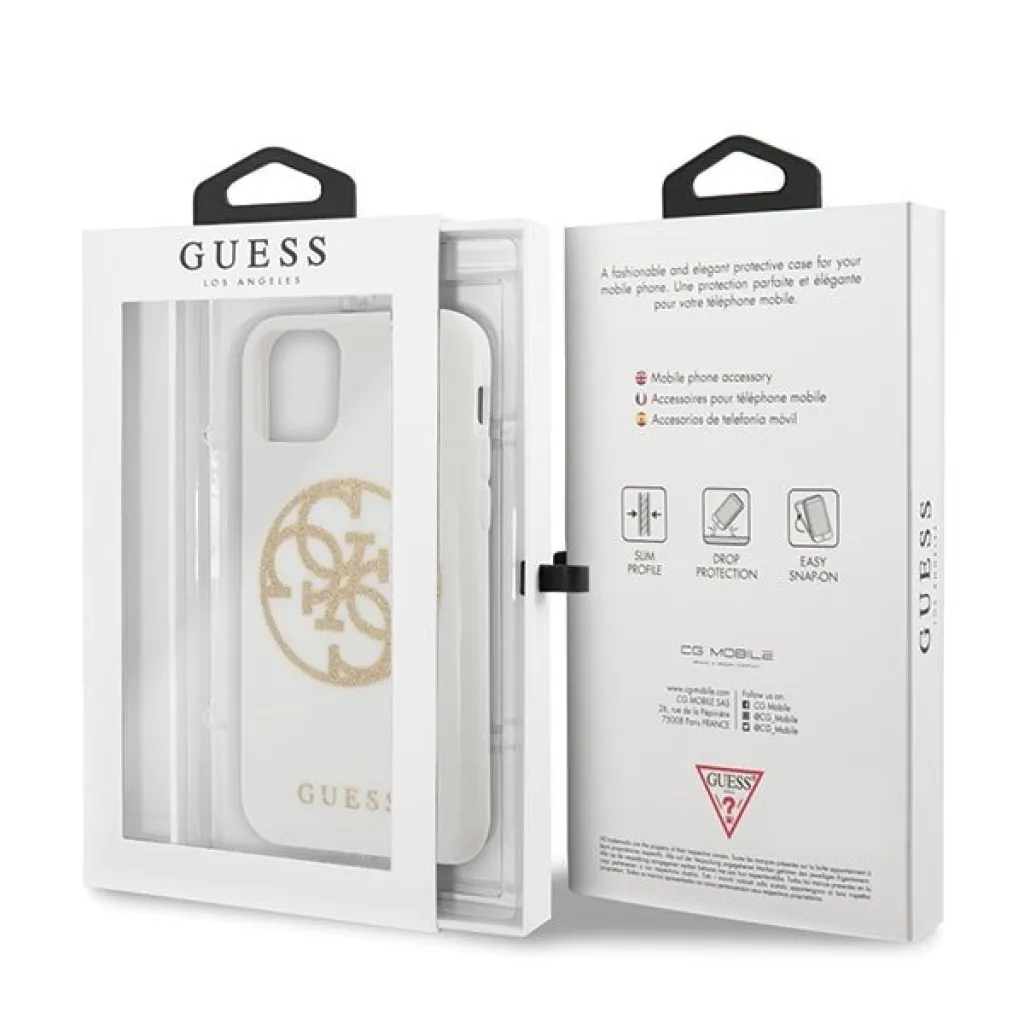 Guess Saffiano 4G Circle Logo iPhone 11 Pro MAX tok fehér/arany (GUHCN65TPUWHGLG) - 7