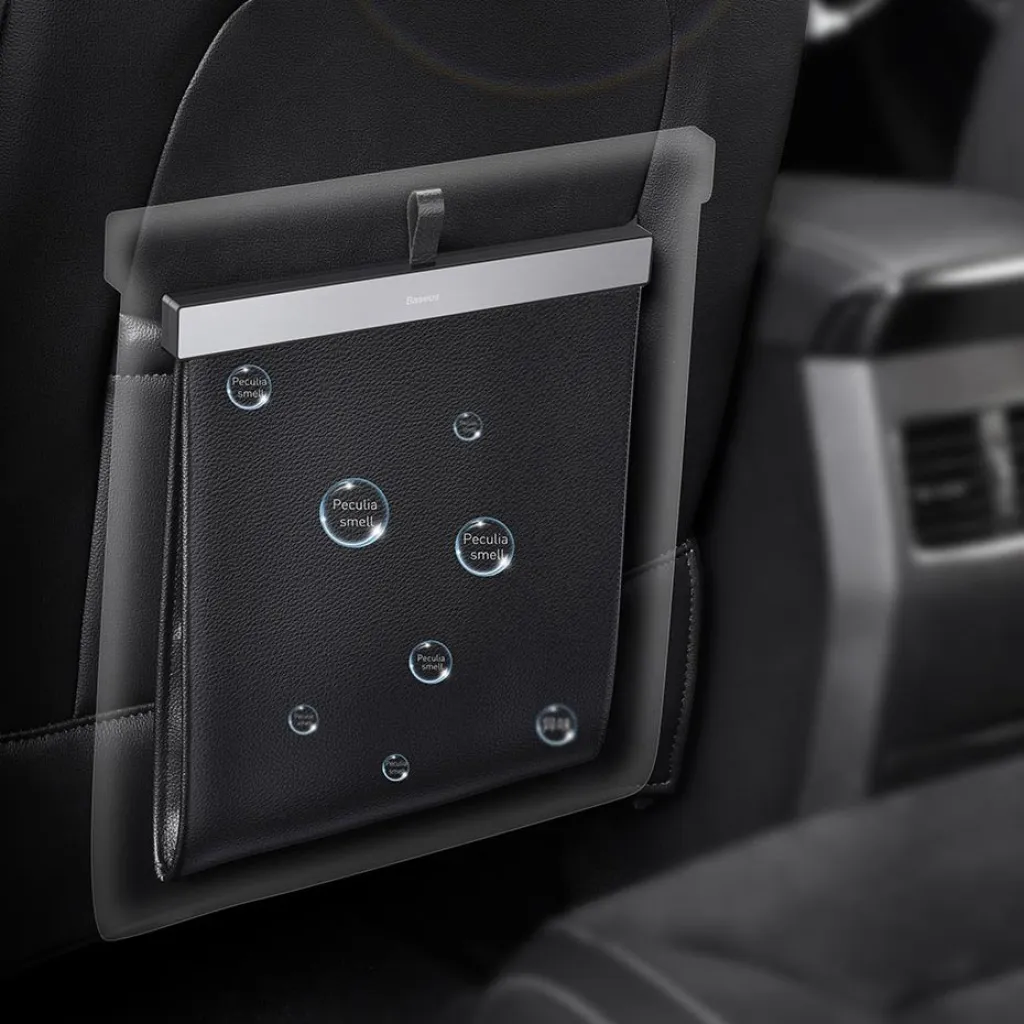 Baseus Háttámlára rögzíthető autós szemeteszsák fekete, szemetes - 13