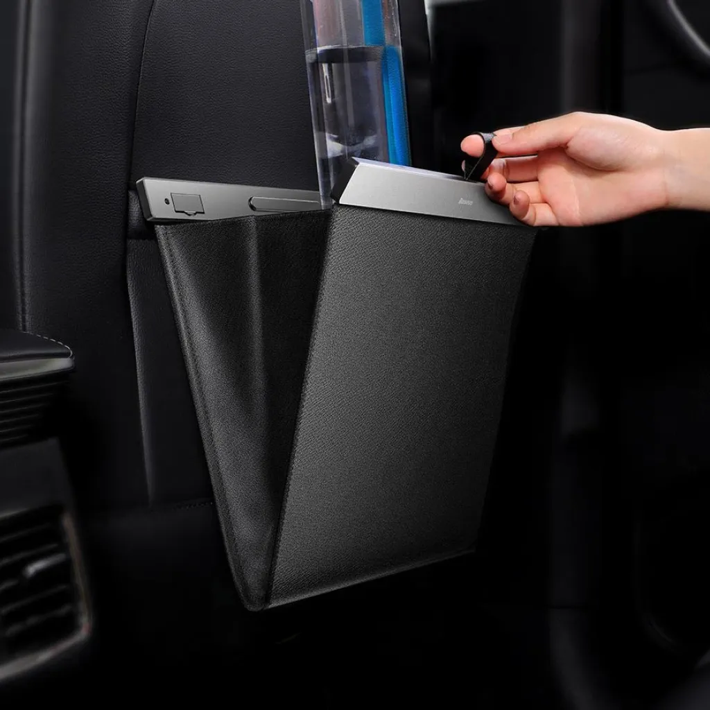 Baseus Háttámlára rögzíthető autós szemeteszsák fekete, szemetes - 17