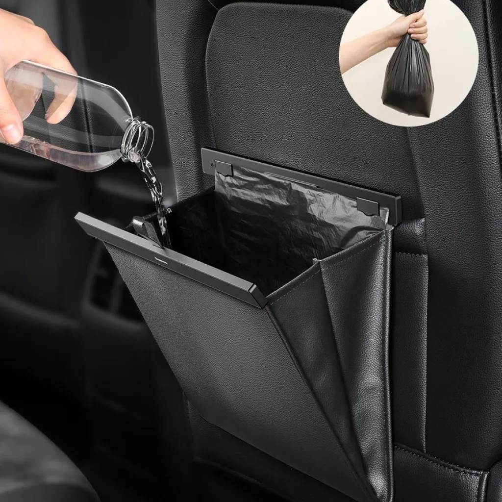 Baseus Háttámlára rögzíthető autós szemeteszsák fekete, szemetes - 19