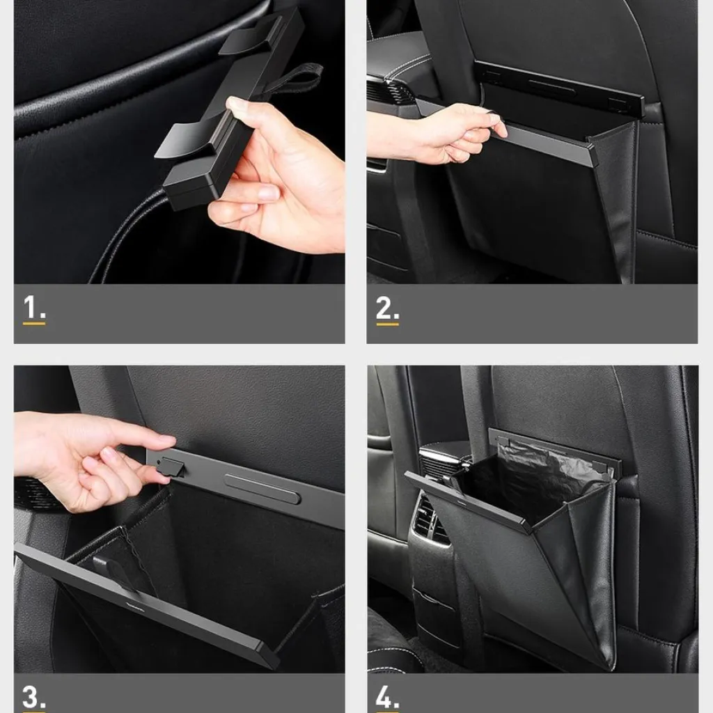 Baseus Háttámlára rögzíthető autós szemeteszsák fekete, szemetes - 22