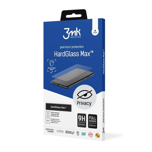9H 3mk HardGlass Max Privacy™ üvegfólia iPhone 13 Pro Max-hoz 9H 3mk HardGlass Max Privacy™ üvegfólia iPhone 13 Pro Max-hoz