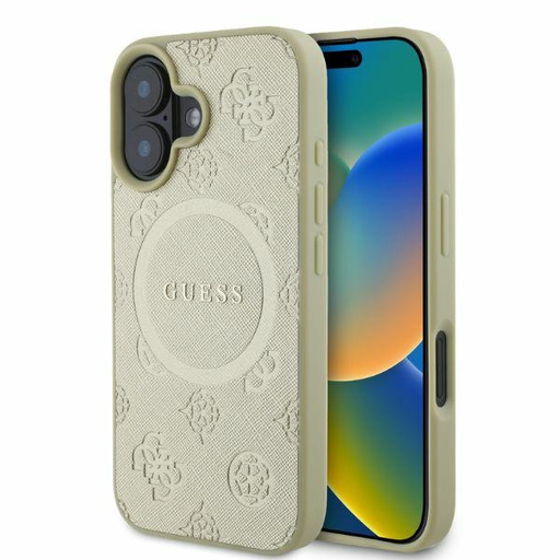 Original Case GUESS merev tok Saffiano Peony Classic Logo MagSafe GUHMP16SPSAPSMED iPhone 16 tok arany Original Case GUESS merev tok Saffiano Peony Classic Logo MagSafe GUHMP16SPSAPSMED iPhone 16 tok arany