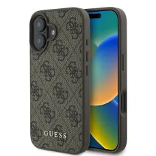 Eredeti Guess keménytok 4G Klasszikus GUHCP16MG4GFBR iPhone 16 Plus barna tok