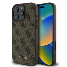 Eredeti GUESS keménytok 4G Classic GUHCP16LG4GFBR iPhone 16 Pro barna tok