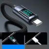 Joyroom Prism Series A16 USB-C / USB-C 100W 1.2m Kábel LED Kijelzővel - Fekete - 3. kép