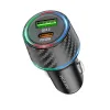 Borofone autós töltő BZ21 Brilliant - USB + Type C - QC 3.0 PD 48W fekete - 0. kép