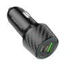 Borofone autós töltő BZ21 Brilliant - USB + Type C - QC 3.0 PD 48W fekete - 2. kép