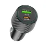 Borofone autós töltő BZ21 Brilliant - USB + Type C - QC 3.0 PD 48W fekete - 3. kép