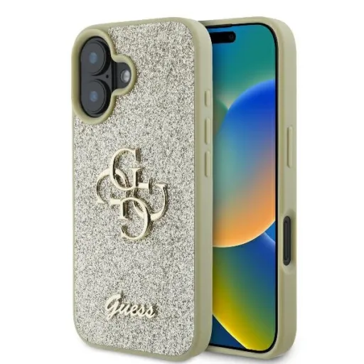 Original Case GUESS hardcase Fixed Glitter Big 4G GUHCP16MHG4SGD iPhone 16 Plus tok arany